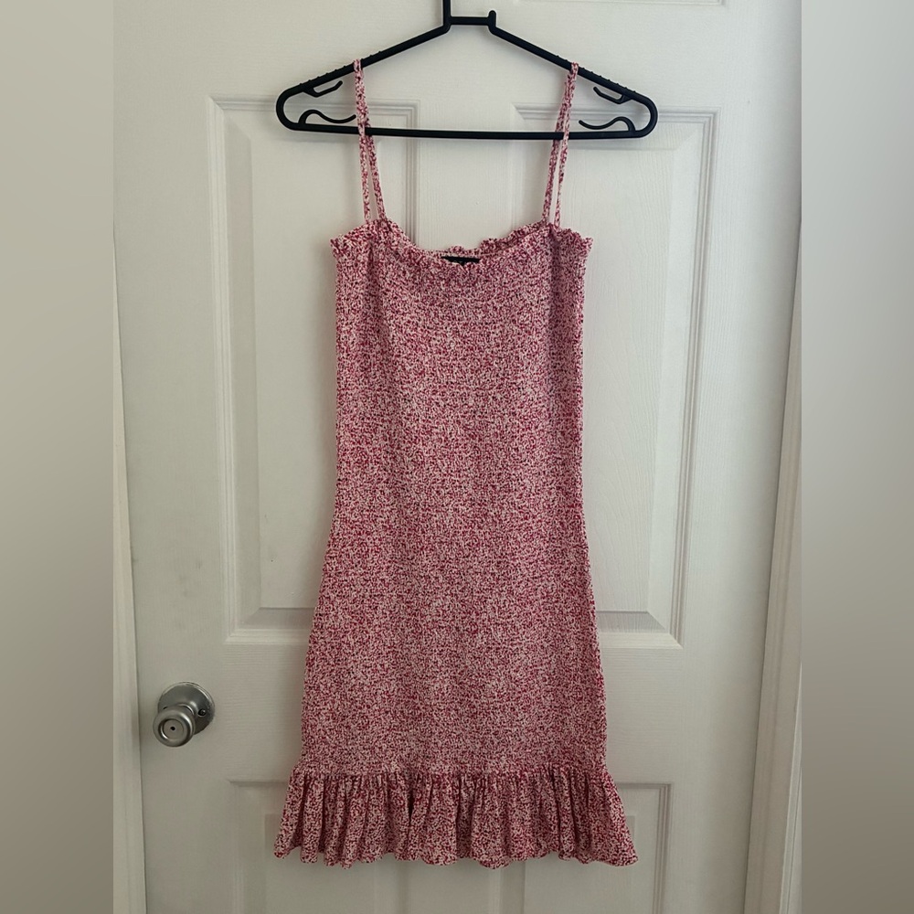 pink floral pattern summer dress